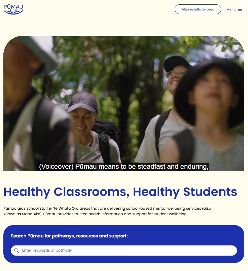 Pūmau: a website for teachers to support student wellbeing